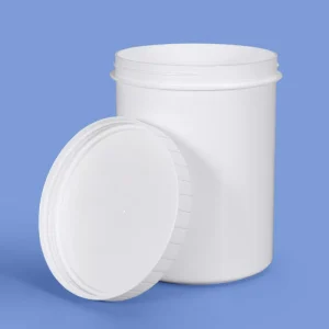 2L Large HDPE Plastic Jar with White Blue Screw Cap Airtight for Laundry Detergent Dish Soap Floor Cleaner Fabric Softener