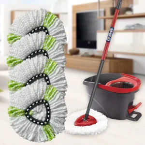 4 Pack Mop Head Replacement for O Cedar EasyWring Microfiber Cloth Refills for Spins Mop Bucket Set Household Floor Cleaning