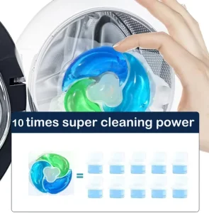 4 in 1 Laundry Detergent Pods Enzyme Based Stain Removal Eco Friendly for Apparel Anti Bacterial Deep Clean Color Protector