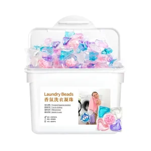50 Pack Disposable Apparel Laundry Gel Beads Long Lasting Fragrance 49s Dissolution Anti Static Strong Stain Cleaner