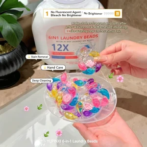 6 in 1 Laundry Pods for Home Use Stain Removal Long Lasting Fragrance and Hand Friendly Cleaning