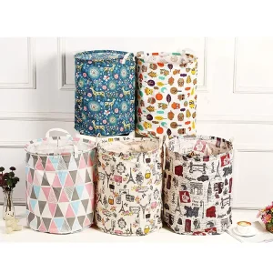 90X120cm Canvas Laundry Basket with Lid