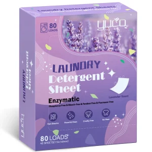 Biodegradable Eco Friendly Laundry Soap Sheets Lavender Scent Powerful Stain Fighting Enzymes Laundry Detergent Sheets