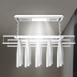 Carbon Steel Electric Ceiling Drying Rack with Lighting Drying Disinfection for Clothes