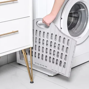 Collapsible Plastic Hanging Laundry Basket Large Capacity Laundry Hamper Bathroom Dirty Clothes Storage Bin Wall Hanging Basket
