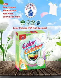 Color changing and Color absorbing Sheets Dual Antibacterial Effect a Household Essential color catcher