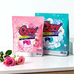 Covy Laundry Pods Powder Rose Scent Deep Cleaning Long Lasting Fabric Care