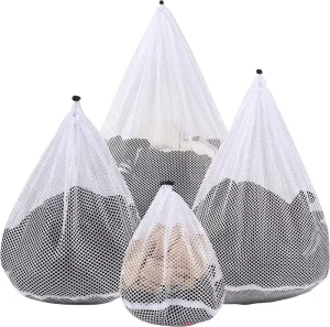Custom Drawstring Coarse Mesh Laundry Bag Multi Size Reusable Anti Deformation Washing Bag for Washing Machine
