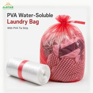 Custom Eco friendly PVA Water soluble Laundry Bag Hospital Use Hotel Use 25 45 65 85 Degree Infection Control 25 30 35 40Micron