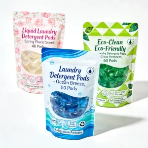 Custom Gravure Printing Detergent Pods Mylar Packaging Bag Stand up Pouch with Heat Seal for Laundry and Tampon