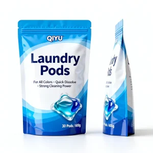 Custom Laundry Detergent Packaging Bag for Washing Powder Laundry Pods Stand up Zipper Pouch