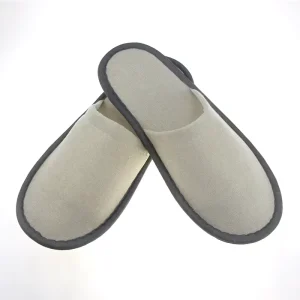 Custom Logo Luxury Hotel Amenities Disposable Slippers Washable Soft Comfortable Close Toe Anti Slip 100% Cotton Customized