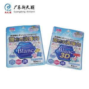 Custom Plastic Bags Design 500g 1kg Stand up Pouch With Zipper Doypack Bag for Laundry Detergent Pods