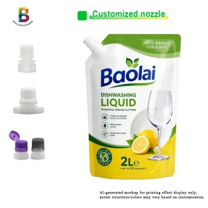 Custom Printed 2L 3L NY PE Laundry Detergent Cleaner Packaging Dishwashing Liquid Spout Bag Refill Pouch Manufacturer