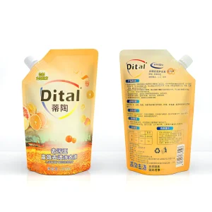 Custom Printed Stand up Spout Pouch Smell Proof Liquid Detergent Packaging Bag for Laundry Detergent Refill Food Grade