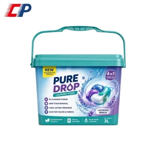 Custom Rectangle Stackable Design Child-safe Packaging Laundry Pods Container Laundry Detergent Pail Plastic Bucket