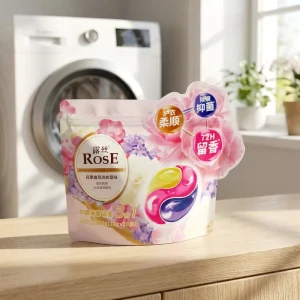 Custom Shaped Laundry Pods Packaging Bag Irregular Die cut Stand Up Pouch with Child Resistant Zipper for Detergent Beads