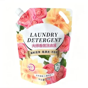 Jabón líquido detergente para lavandería en envase personalizado con bolsa de pico de pie, envases plásticos químicos diarios