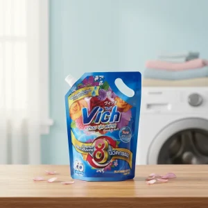 Bolsa de plástico con pico para líquidos, personalizada, para jabón de manos y detergente de lavandería con asas