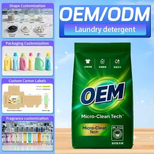 Disposable Eco-Friendly Apparel Laundry Detergent Powder with Plant and Lemon Fragrance for Household Cleaning Products
