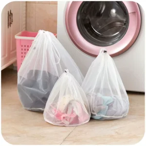 Drawstring Laundry Bag for Bra Underwear Socks Foldable Mesh Laundry Bag Household Clothes Laundry Care Accessories DD22 355