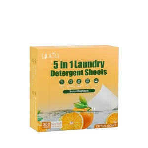 Eco Friendly Biodegradable Disposable Laundry Sheets Natural Orange Scent OEM Solid Low Foam Detergent for Apparel High Active