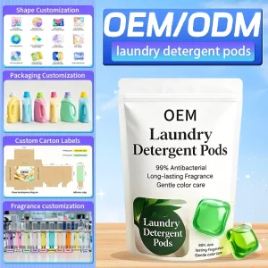 Eco Friendly Detergent Pods Apparel Use 5%-15% Active Ingredients Fruity Fragrance Automatic Machine Washing Cleaning Products