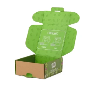 Eco Kraft Corrugated Box Laundry Detergent Pods Custom Printed Sustainable Packaging for Cleaning Products Durable Retail Carton