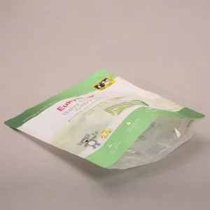 Eco Printed Stand up Pouch With Zipper Closure Custom Logo Plastic Packaging for Household Laundry Pods Detergent Pack Bag