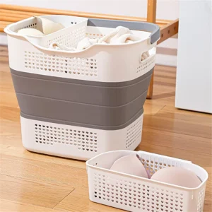Factory Directly Ningbo Home Accessories Space Save Pop up Foldable Laundry Basket Foldable Laundry Hamper with Non Slip Handles