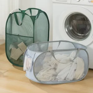 Foldable Mesh Laundry Bag Portable Large Capacity Dirty Laundry Basket