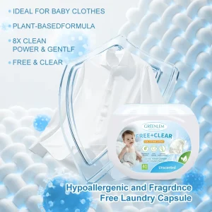 Hypoallergenic Fragrance-Free Disposable Gel Laundry Capsule Gentle for Sensitive Skin Private Label