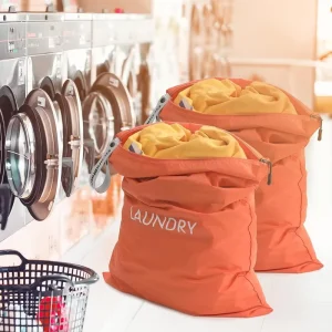 Large Capacity Eco Nylon Foldable Drawstring Waterproof Laundry Bag for Bathroom and Hotel Use
