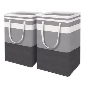 Large Capacity Oxford Cotton Fabric Laundry Storage Basket with Handle Collapsible Dirty Clothes Hamper Bathroom Accessory