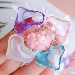 Laundry Pod Combo Heart shaped Mixed Water Soluble Film Encapsulated Laundry Pods are suitable for removing stains from clothes