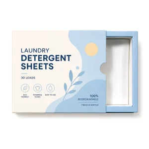 Laundry Sheet Eco Friendly Biodegradable Deep Cleaning Hypoallergenic Waterless Detergent in Sheets for Clothes