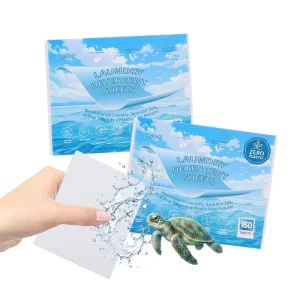 Laundry Sheets Biodegradable Gentle Formula Plant Based Detergent Sheets for Marine Life Eco Washing Sheets