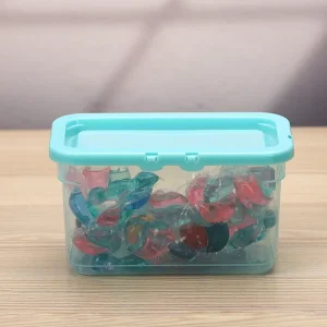 Manufacturer Square PP Storage Case for Laundry Pods Transparent Plastic Ball Capsule Box Recyclable Feature Silk