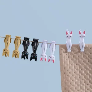 Multifunctional Laundry Clips Household Clothespins Cute Cat Plastic Clothes Pegs