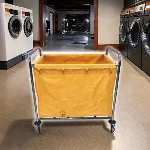 Multifunctional Stainless Steel Hotel Restaurant Linen Sorter Trolley Rolling Housekeeping Cart 50kg Capacity for Room Cleaning