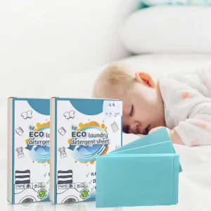 No Sulfate Disposable Eco Friendly Solid Laundry Detergent Sheets for Sensitive Skin Newborns Clean Apparel Use