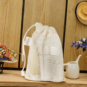 Organic Cotton Wash Bag Mesh Face Mask Storage Bag Eco Friendly Mesh Bag Home Products