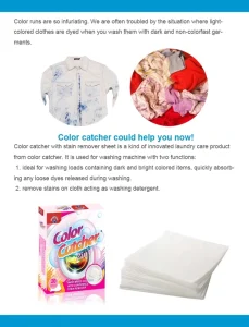 Prevent Color Bleeding in Laundry Color Absorbing Sheets Directly Supplied From the Factory Color Catcher Stain Remover