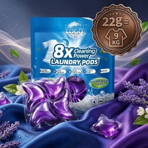 Private Label 22g Heavy Duty Luxury Perfume Natural Enzyme 8X Cleaning Power No Residue Disposable Apparel Eco Friendly Laundry