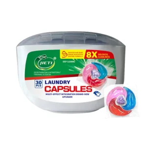 Source Factory Direct Jieti Four Chamber Fruity Fragrance Apparel Laundry Softener Pods 30 Pieces Box Concentrated
