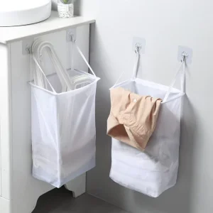 Wall Hanging Multi Color Polyester Dirty Clothes Laundry Basket Storage Bag for Home Use