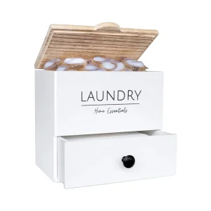 Wooden Box Laundry Detergent Pods Container Modern Large Wall Mount Anti Slip 2 in 1 Dryer Sheet Holder