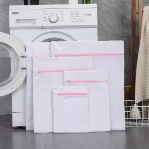 Zippered Mesh Laundry Wash Bag Foldable Thicken Underwear Socks Laundry Bag for Washing Machines Laundry Care Accessories